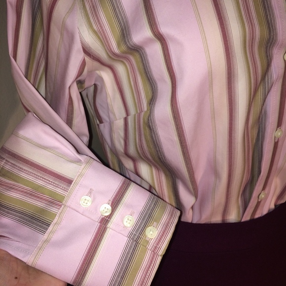 Wrinkle Resistant Striped Button Down Shirt (Tall) - Picture 4 of 7